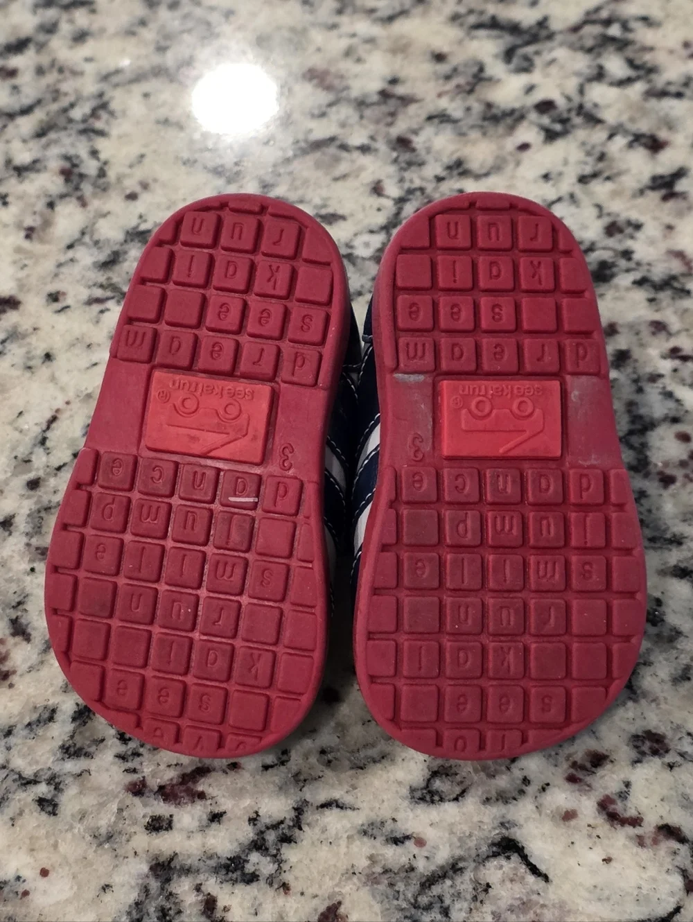 See Kai Run Toddler Red, Navy & Gray Leather Sneakers Size 3c